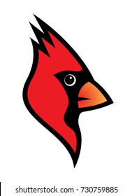 Red cardinal bird logo vector illustration isolated on white background