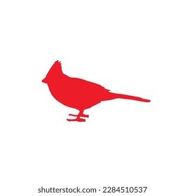 Red cardinal bird silhouette vector on a white background