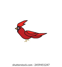 red cardinal vector type icon
