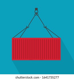 red cargo cointaner icon- vector illustration