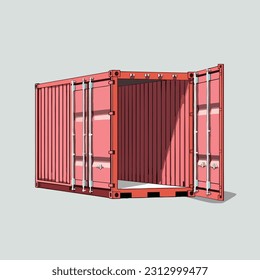 Vector de contenedor de carga roja aislado