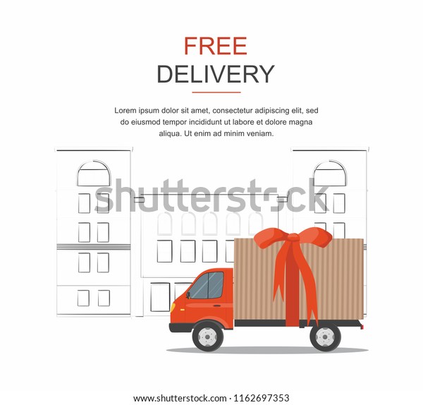 Red Cargo Delivery Business infographic with\
transport Vector\
Illustration