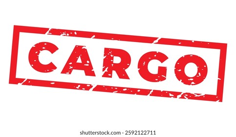 Red Cargo isolated stamp, sticker, header with grunge texture vector illustration