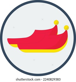 red carik terlik concept, handmade slippers Yemenis vector color icon design, Republic of Turkiye symbol, Turkey culture sign, Turkish traditions Elements stock illustration 