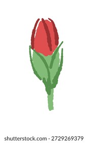 Red Carnation Knospe Öffnung Vektorgrafik