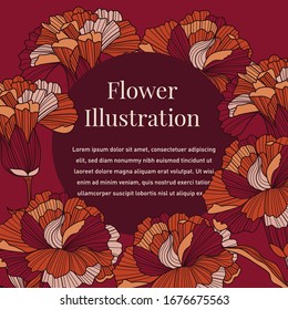 Red Carnation Flower Illustration Design