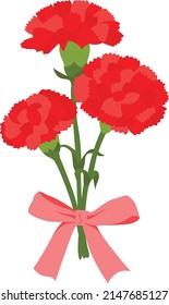 red carnation flower illustration for korean parents' day and teacher's day
