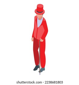 Red carnival costume icon isometric vector. Halloween kid. Dress festival