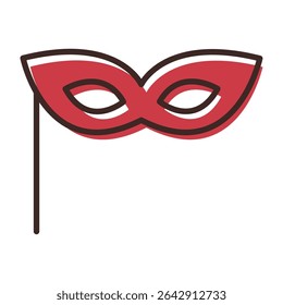 Red carnival party mask. Vector illustration