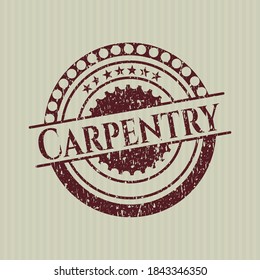 Red Carpentry distressed rubber grunge seal. 