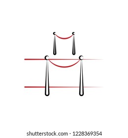 the red carpet 2 colored line icon. Simple colored element illustration. the red carpet outline symbol design from theater set