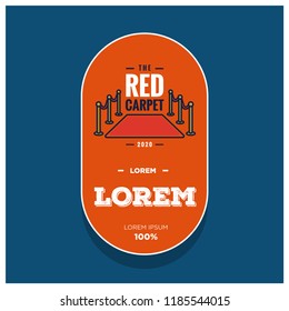 Red Carpet Badge Vector Illustration in Flat Style