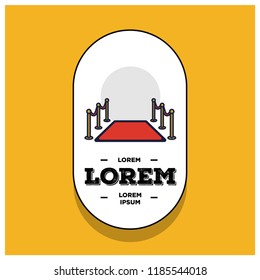 Red Carpet Badge Vector Illustration in Flat Style