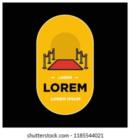 Red Carpet Badge Vector Illustration in Flat Style