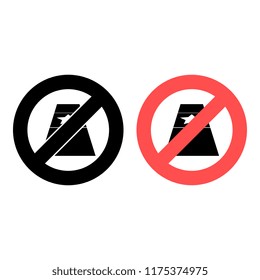 Red carpet ban, prohibition icon. Simple glyph vector of cinema for UI and UX, website or mobile application on white background