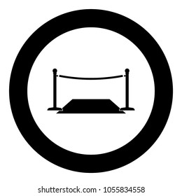 Red carpet black icon in circle