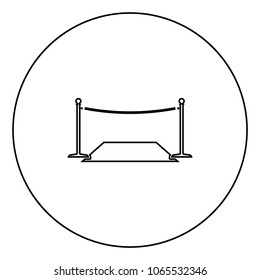 Red carpet black icon in circle outline