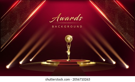 Alfombra Roja Bollywood Escenario Maroon Steps Spot Light Golden Royal Awards Gráficos Fondo Elegante Brillo Moderno Plantilla de lujo Premium Resumen Modelo de diseño Banner Certificado Dinámico 