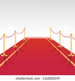 Red carpet of cinema award event. Red Carpet Stage.Vector illustration EPS10.