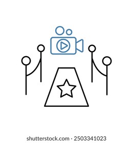 red carpet concept line icon. Simple element illustration.red carpet concept outline symbol design.