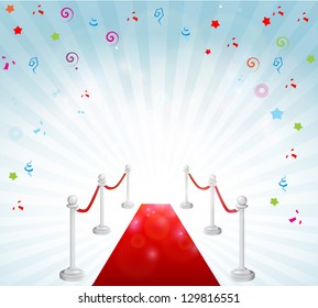 Red carpet with confetti eps10
