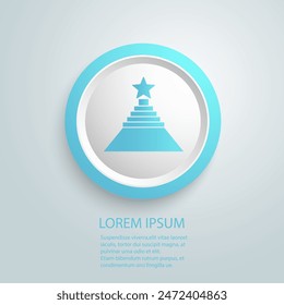 Red carpet event blue icon vector sign