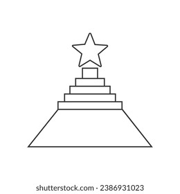 Red carpet event line icon vector sign