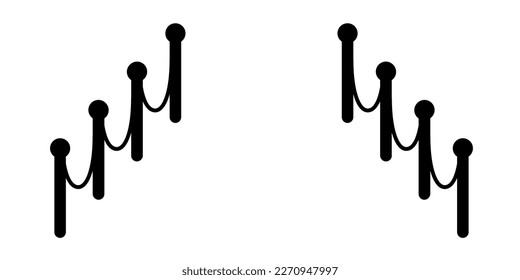 Red Carpet Event VIP Ropes Fence Post Barrier Logo Icon Sign Sigil Symbol Emblem Badge Vector EPS PNG Transparent No Background