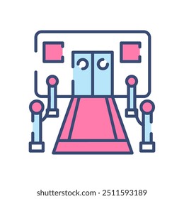 Red Carpet Fill Color Icon, Vector illustration