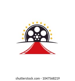 Red Carpet Film Reel Stars For Film Movie Video Cinema Event Artist Actor Actress  Logo Design Inspiration