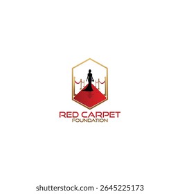  Alfombra roja Fundación Logo Diseño Mujer silueta en alfombra roja Fondo de alfombra roja Alfombra roja y soportes, contra fondo blanco