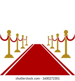 red carpet with gold barriers vector design template