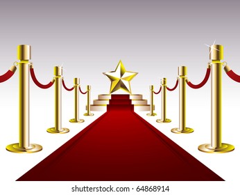 Red Carpet Golden Star Stock Vector (Royalty Free) 64868914 | Shutterstock