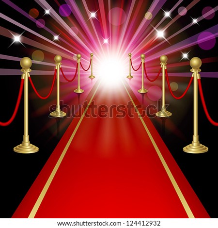 Red carpet with guard. Clipping Mask. Mesh.This file contains transparency.EPS10