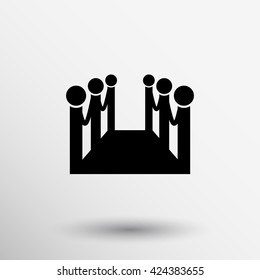 Red carpet icon award logo cinema festive.