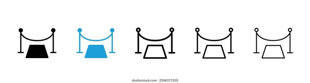 Red carpet icon in black and blue colors