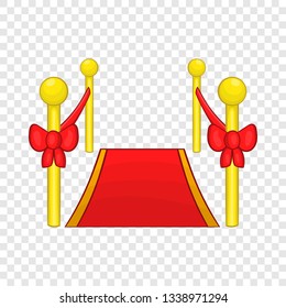 Red carpet icon in cartoon style isolated on background for any web design 