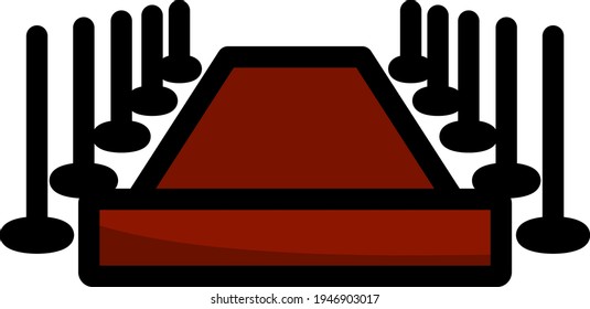 Red Carpet Icon. Editable Bold Outline With Color Fill Design. Vector Illustration.