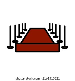 Red Carpet Icon. Editable Bold Outline With Color Fill Design. Vector Illustration.