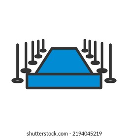 Red Carpet Icon. Editable Bold Outline With Color Fill Design. Vector Illustration.