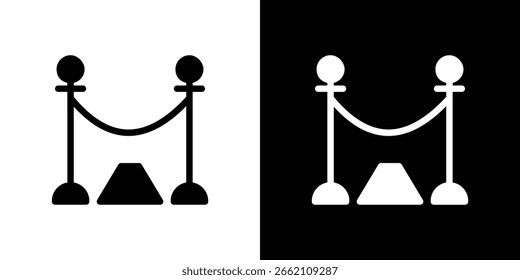 Red carpet icon in flat black solid vector set