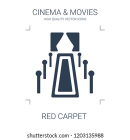 red carpet icon. high quality filled red carpet icon on white background. from cinema collection flat trendy vector red carpet symbol. use for web and mobile