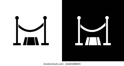 Red carpet icon illustration in flat style. icon template color editable.