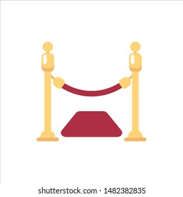 Red carpet icon isolated on white. Vector illustration