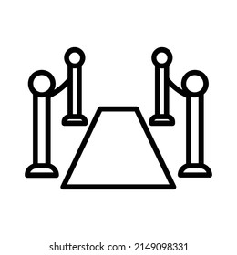 Red Carpet Icon. Line Art Style Design Isolated On White Background