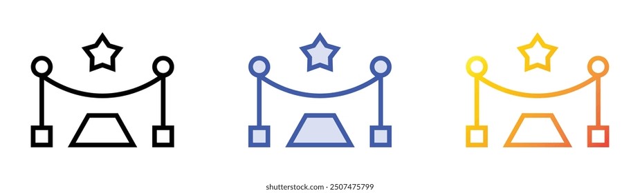 red carpet icon. Linear, Blue Fill and Gradient Style Design Isolated On White Background