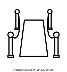 red carpet icon linear logo mark in black and white