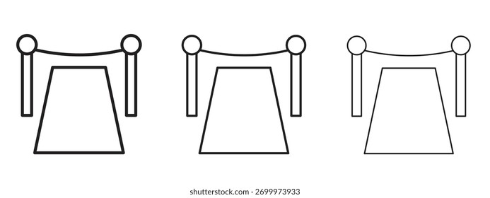 Red carpet icon linear style sign for mobile concept and web design.