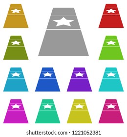 Red carpet icon in multi color. Simple glyph vector of education set for UI and UX, website or mobile application