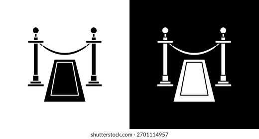 Vector de silueta de icono de alfombra roja en colores negros. estilo de diseño de logotipo de símbolo plano